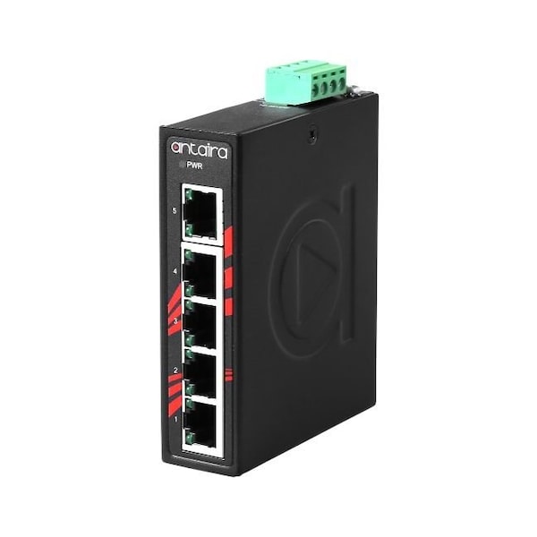 Compact 5-Port Industrial Gigabit Unmangaed Ethernet Switch, w/5-10/100/1000TX; EOT: -40 to 75C